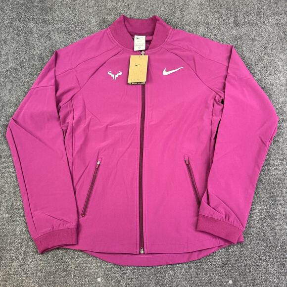 Nike Court Dri-Fit Rafa Nadal Men's Size S Full Zip Jacket Sangria Tennis NWT - Picture 2 of 9